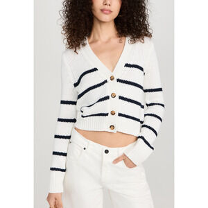 La Ligne White Cotton Mini Marina Cardigan Size XL - NWT